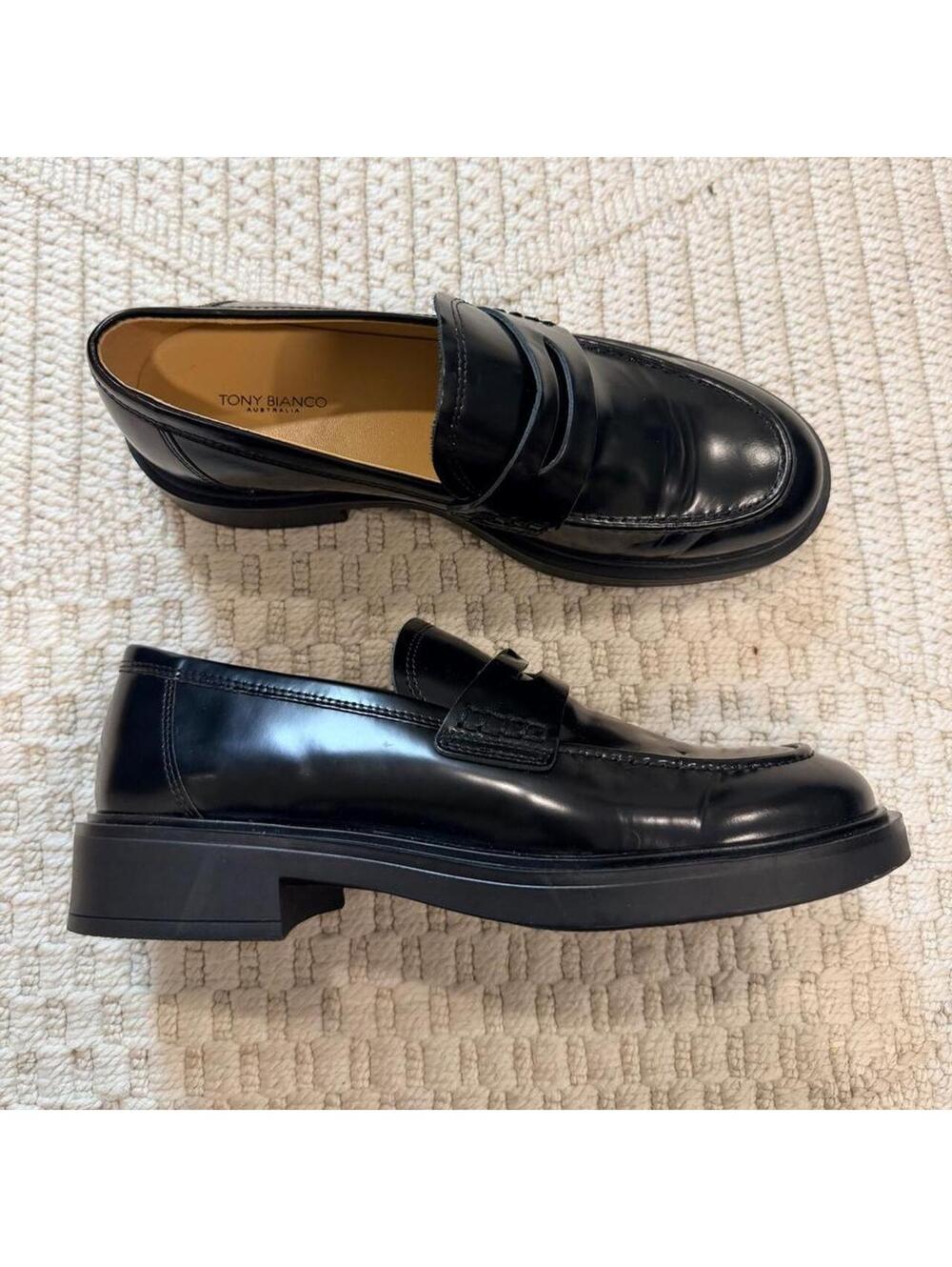 Tony Bianco Cherish Loafer in Black Hi Shine
